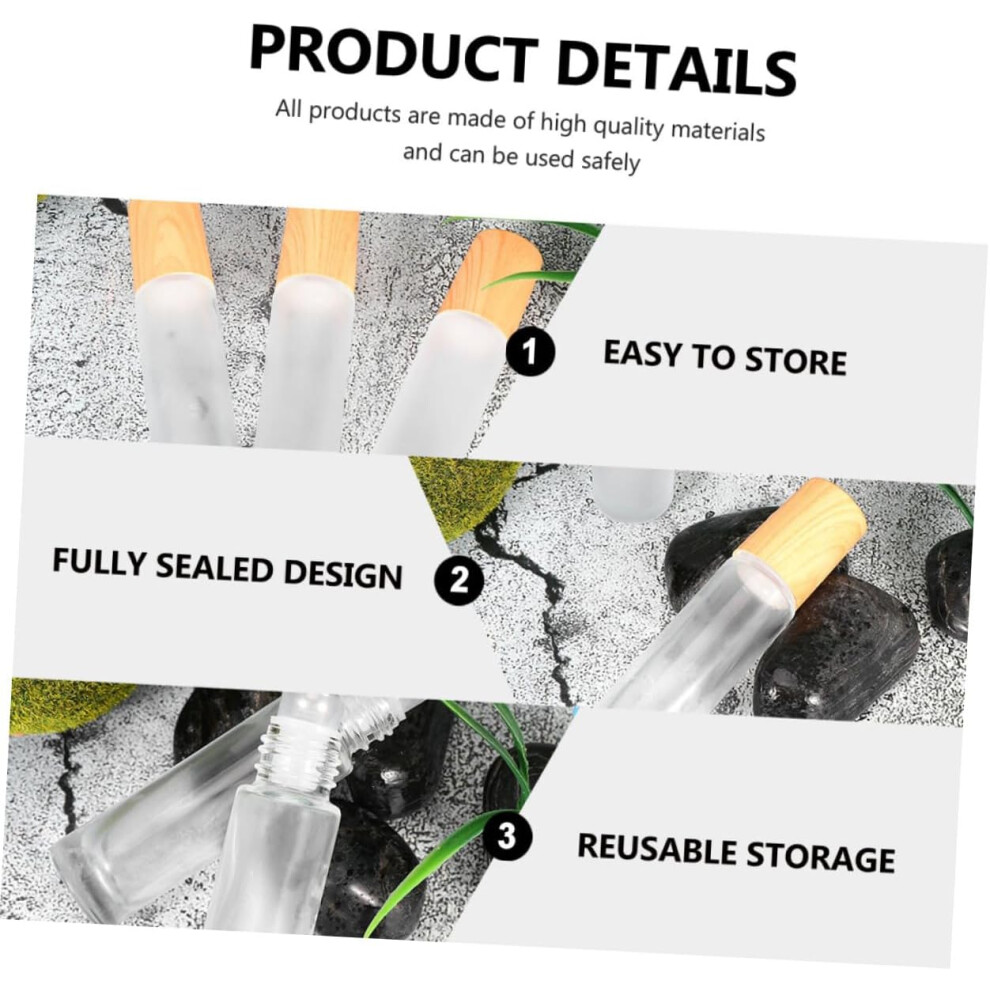 Hkhbjs 3Pcs Rollerball Bottles Refillable Travel Frosted Glass For Essential Oils