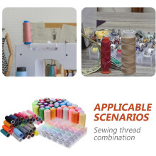 Set di 111 pezzi di filo da cucito per macchina da cucire e trapuntatura, assortimento in poliestere, porta-spolina e rocchetti di filo.