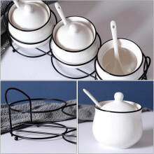 Barattolo porta spezie in ceramica per cucina, grande capacità, facile da pulire, colori assortiti.