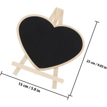 Ensemble de 3 mini tableaux noirs en forme de cœur, petits tableaux noirs en bois