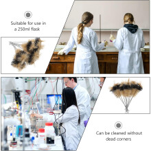 30 cepillos para matraces de laboratorio. Cepillos útiles para la limpieza de matraces en experimentos de laboratorio.