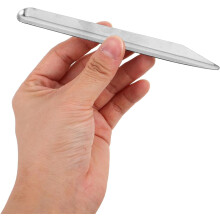 Juego de 3 espátulas de acero inoxidable para laboratorio, con diseño curvo de doble extremo para la transferencia de polvo.