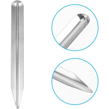 3-teiliges Edelstahl-Laborlöffel-Set mit gebogenem Doppelenddesign zum Umfüllen von Pulver