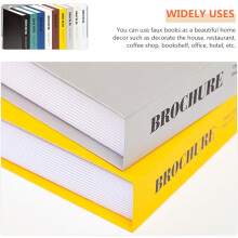 3 libri decorativi finti per libreria, decorazione moderna per la casa con superficie di carta liscia
