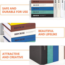 Lot de 3 faux livres décoratifs pour étagère, décoration intérieure moderne avec surface en papier lisse