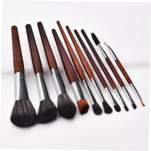 Kit de 30 brochas de maquillaje con mango de madera y cerdas de nailon para polvos y colorete.