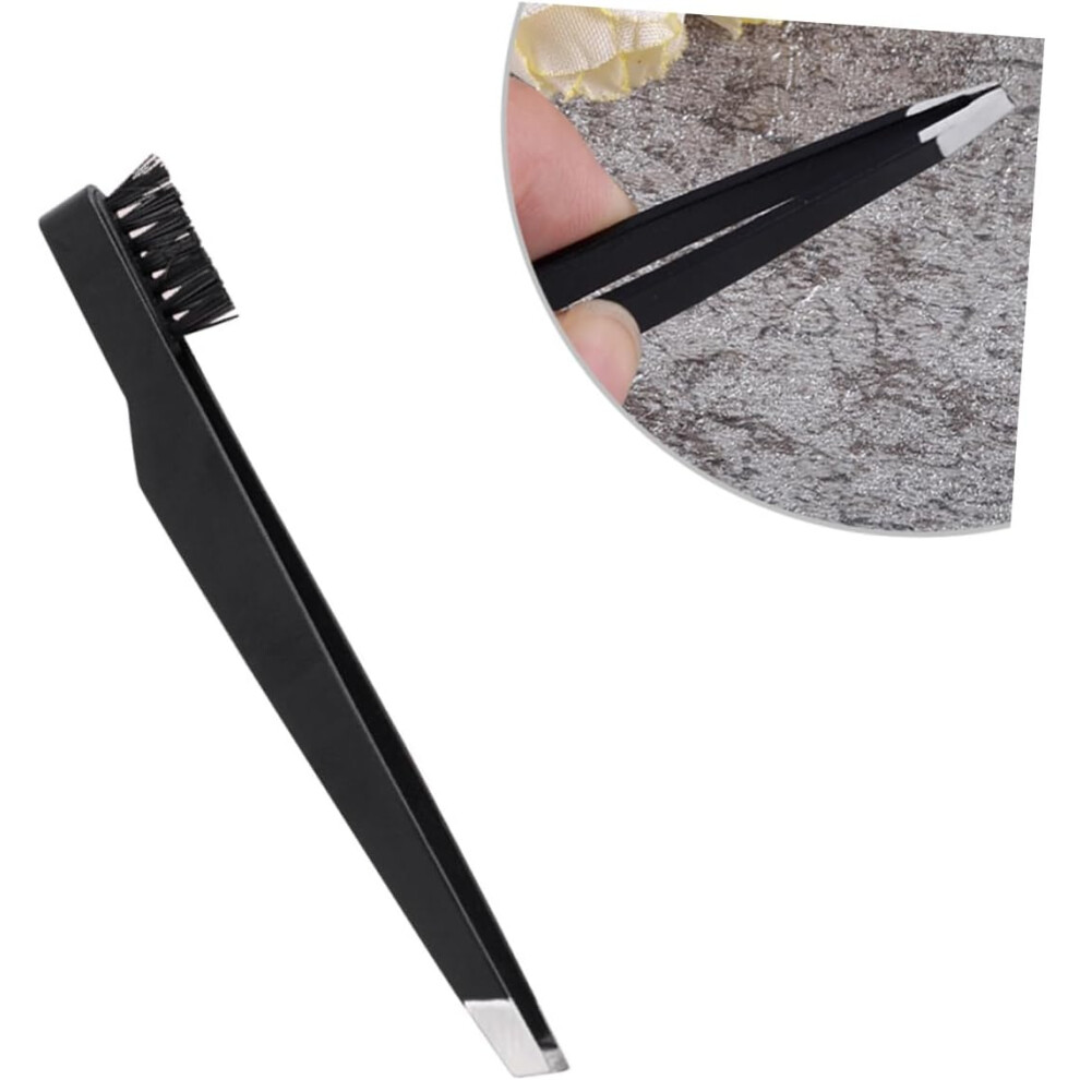 Hkhbjs 3Pcs Portable Carbon Steel Eyebrow Tweezers Oblique Mouth Cosmetic Tool