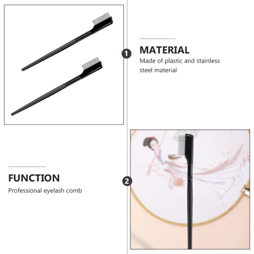 Lot de 3 peignes à cils avec brosse pour une application précise du maquillage. 2