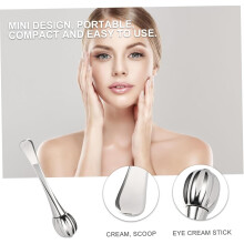 3 cucharas metálicas para crema de ojos con palitos de masaje de doble punta.