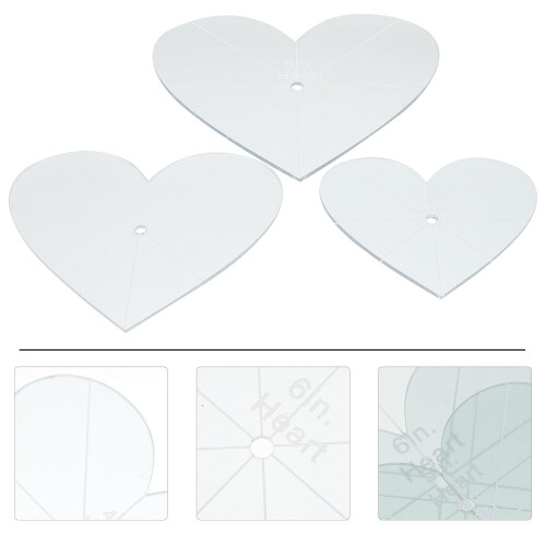 Set di 3 righelli in acrilico per patchwork, modelli portatili per quilting e cucito.