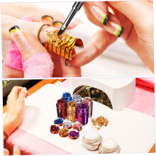 5 Flaschen mit künstlichen Nagelflocken für Nagelkunst und Bastelarbeiten