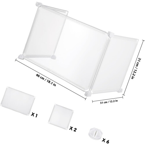 Desk Screen Divider 46x31x31cm Single-Person Desktop Partition Panel 1