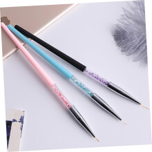 Set di 3 penne per nail art con manici in strass, ideali per disegnare decorazioni sulle unghie e per la manicure.