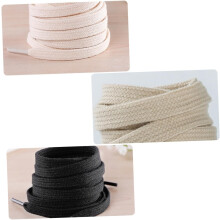 3 paia di lacci piatti in puro cotone, resistenti e antiscivolo, ideali per scarpe da ginnastica casual e scarpe sportive in tela.