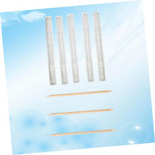 8-teiliges Set aus Holzstäbchen für Nageldesign, Nagellackentferner-Flasche, Manikürestäbchen und Nagelhautöl-Tube