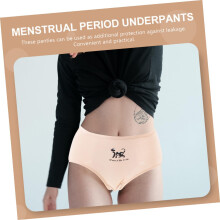 Lot de 3 culottes menstruelles physiologiques confortables en pur coton, avec entrejambe et ceinture pour les jours de règles.