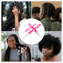 Set di 3 uncinetti per dreadlock da 0,75 mm con impugnatura ergonomica morbida, aghi per uncinetto per capelli, strumenti per trecce