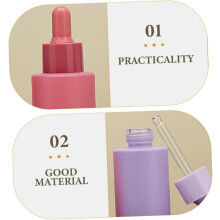 3Pcs Multi-color Refillable Glass Dropper Bottles Portable Essential Oil Containers for Travel with Wear-resistant Silicone Seal