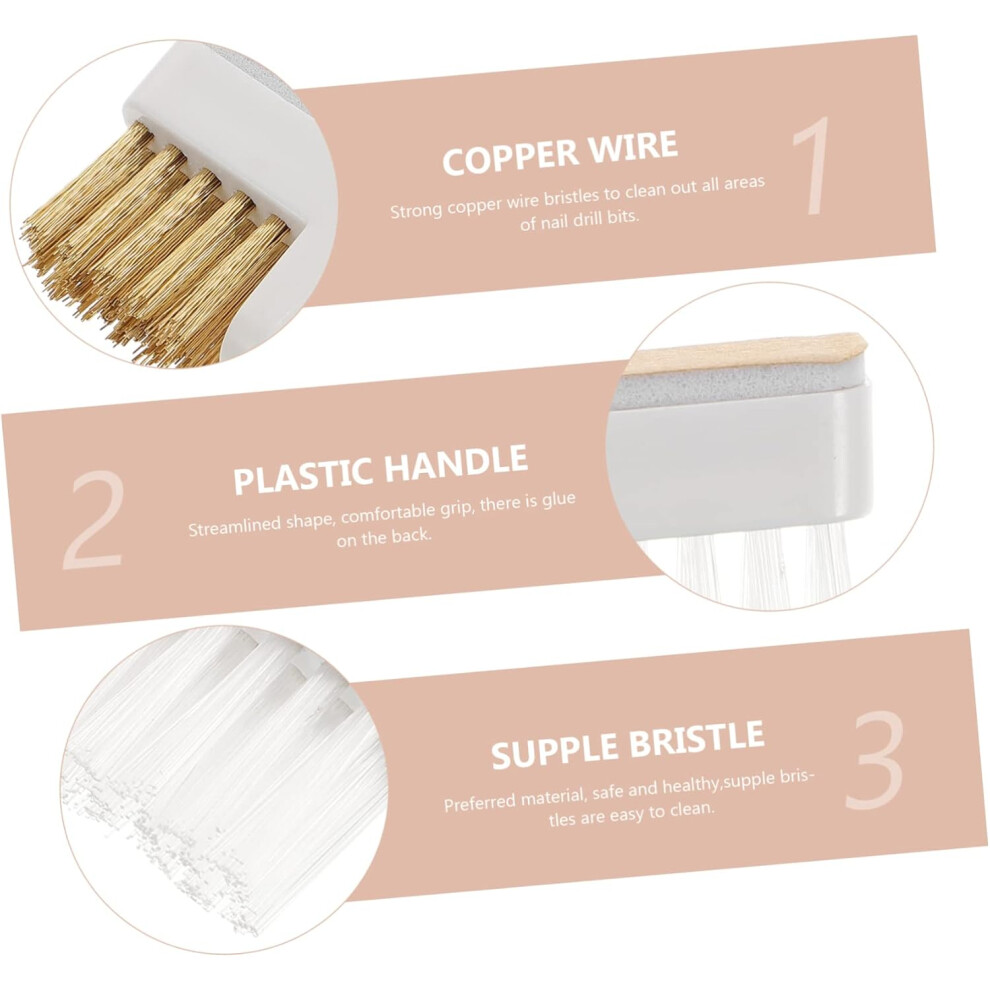 Hkhbjs 3Pcs Copper Wire Cleaning Brush For Nail Drill For Manicure Salon Use Polishing And Dust Removal