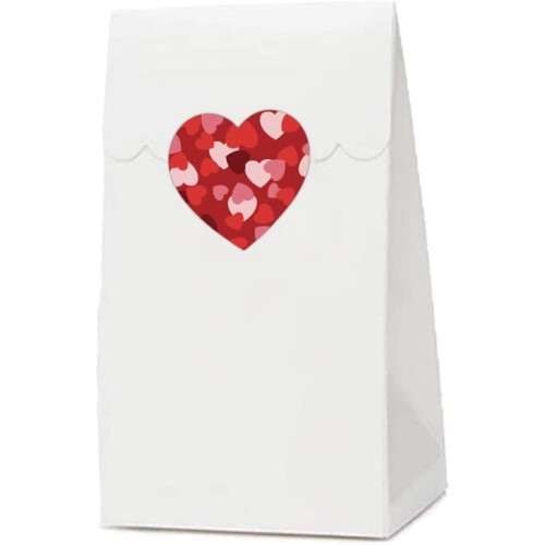 3 Rolls Valentine's Day Heart Shape Stickers Envelope Seal Stickers 2
