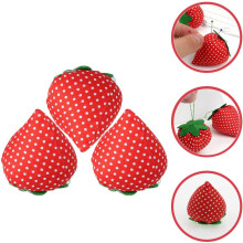 3 alfileteros pequeños con forma de fresa, herramienta de costura, soporte compacto para agujas, alfiletero de tela reutilizable