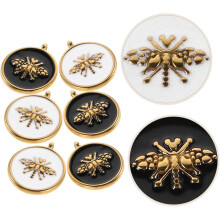 6er-Set Bienenanhänger aus Emaille, Bienen-Charms für die Schmuckherstellung, Insektenanhänger, Schlüsselanhänger, niedliche Emaille-Armbänder