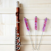 3pcs Piccolo Cleaner Set with Gentle Care Material and Portable Design, Featuring Metal and Fluffy Yarn Brushes