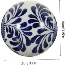 3 db-os kék porcelán úszó dekorgolyó, vintage stílusú, finom kézművesség