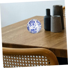 Sfere decorative galleggianti in ceramica, 3 pezzi, in porcellana blu, stile vintage, lavorazione artigianale delicata.