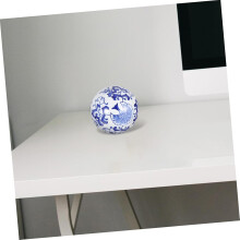 Ceramic Floating Decor Balls 3pcs Blue Porcelain Home Accent Vintage Style Delicate Craftsmanship