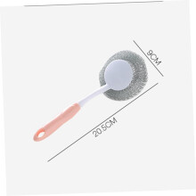 Ensemble de 3 éponges à récurer en acier inoxydable avec manche long et tampons à récurer métalliques pour le nettoyage de la cuisine