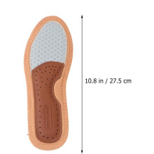 3pairs insolas respiráveis sapatos confortáveis almofada de couro de vaca insolas que absorvem suor pano antiderrapante Taupe