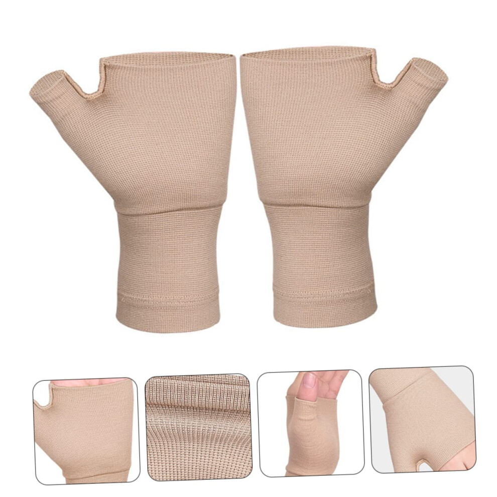 Hkhbjs 3Pairs Wrist Support Brace Non-Slip Gloves For Adults Fingerless Compression Gloves
