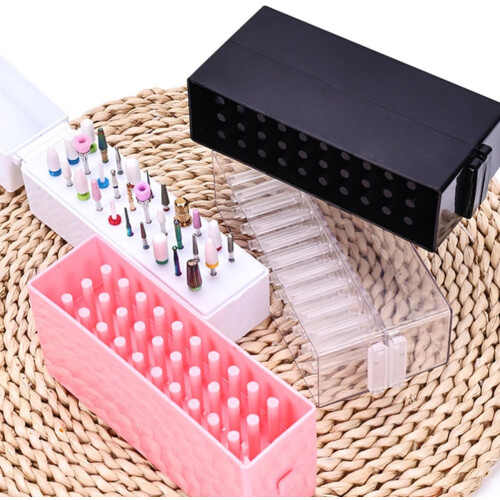 3pcs Nail Drill Bits Display Box Manicure Drill Bit Organizer Storage Case for Nail 2