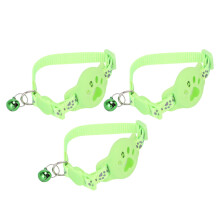 3 Stück Katzenhalsbandhalter mit Glöckchen in fluoreszierendem Grün