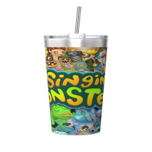 355ml kuželový izolovaný hrnek s brčkem z nerezové oceli