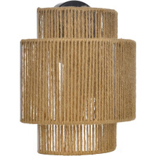Rustic Wall Sconce Hand-Woven Hemp Rope Boho Lamp
