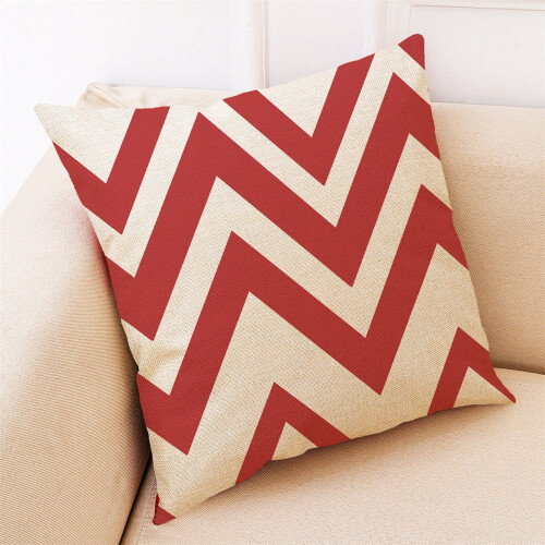 Rött geometriskt kuddfodral heminredning 45x45 cm