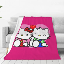 Flanelová deka Hello Kitty, měkká, teplá, 122 x 152 cm