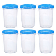 Rygai stackable transparent food containers with lids 6 pcs