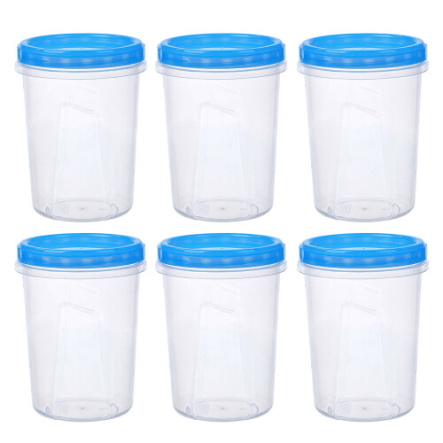 Rygai stackable transparent food containers with lids 6 pcs