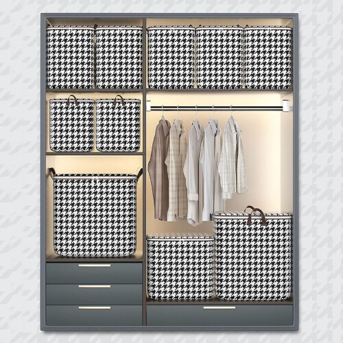 Πτυσσόμενη τσάντα αποθήκευσης Houndstooth 140L για κλινοσκεπάσματα και ρούχα 2