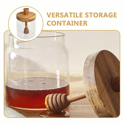 Honigglas aus Glas mit Holzlöffel, 500 ml 2