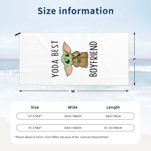 Serviette de plage Yoda 80 x 160 cm Polyester Devant Coton Dos 1