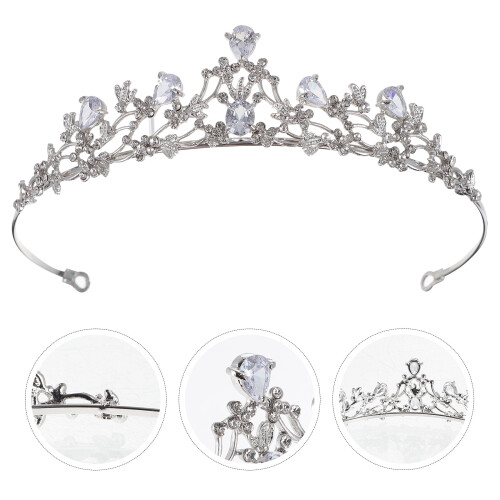 White Alloy Bridal Tiara – Elegant Wedding Headpiece 1