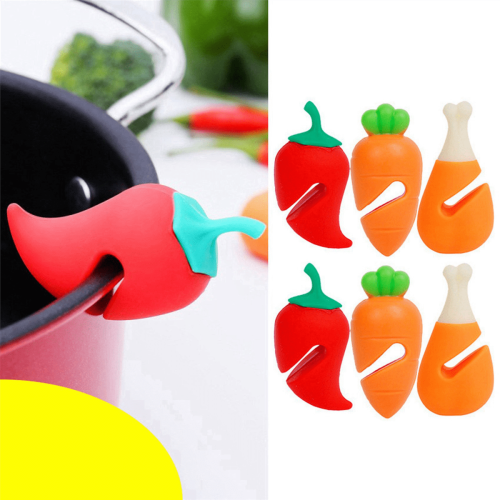 Silikone grydelåg anti-spild rack – 6 stk. (3 designs) 1