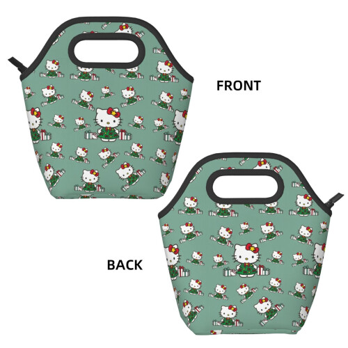 Sac à lunch isotherme Hello Kitty de Noël en polyester pliable 1