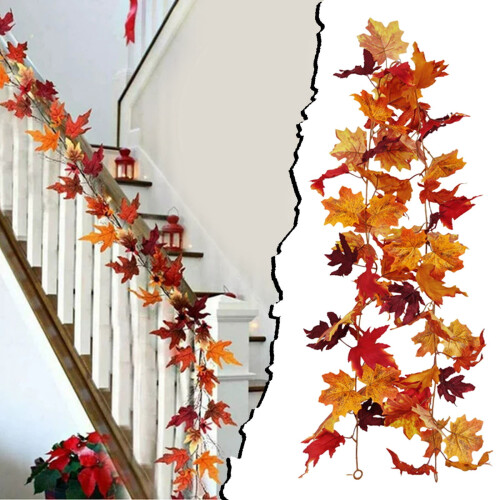 Guirlande de feuilles d'érable artificielles 1,77 m 1