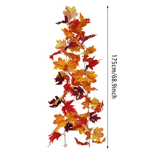 Guirlande de feuilles d'érable artificielles 1,77 m 2