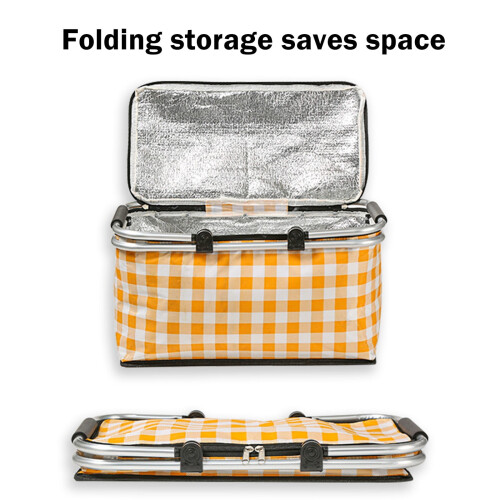 Faltbarer Picknickkorb – Gelb, 30 l, mit Thermofutter 1